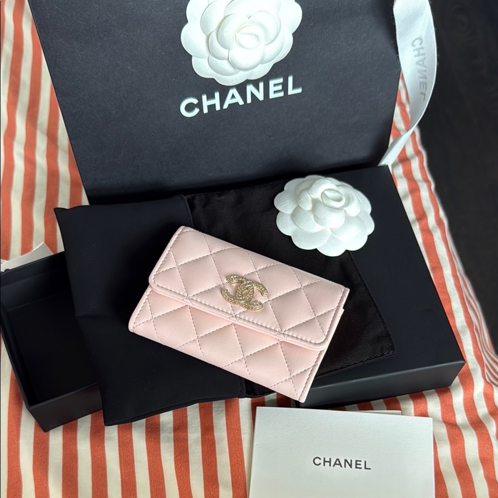 Chanel Light Pink Quilted Wallet